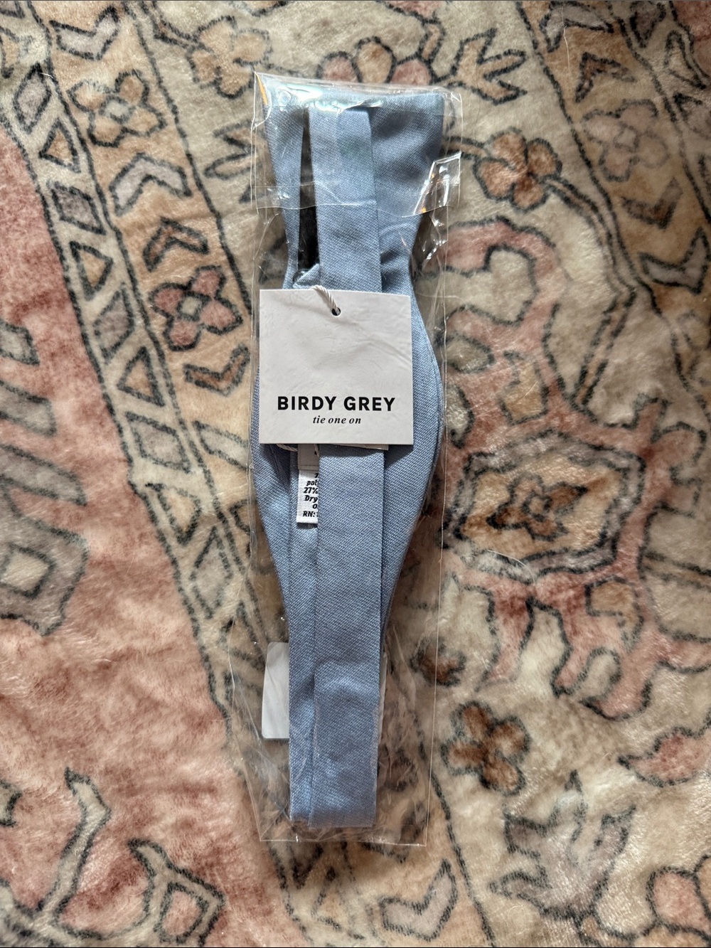 NWT Birdy Grey Dusty Blue Bow Tie